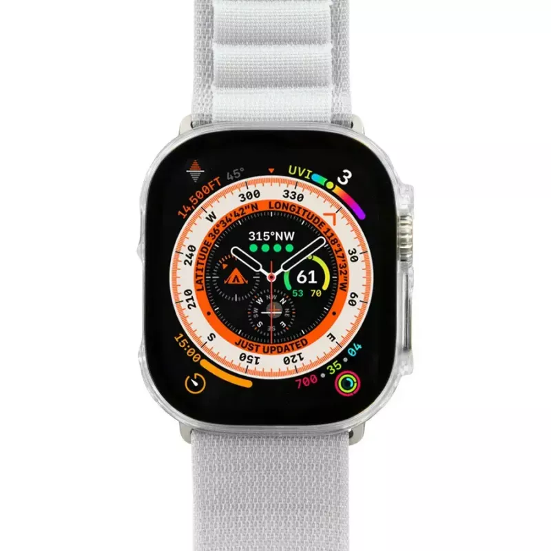 Hülle für Smartwatch LAUT Shield Transparent Glas Polycarbonat PC für Apple Watch 44/45mm