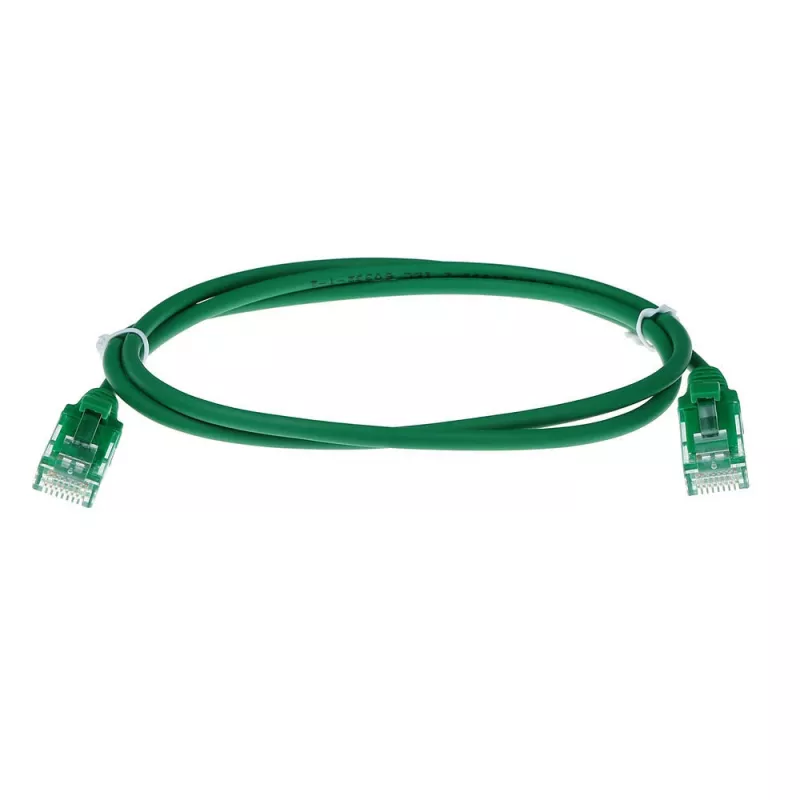 ACT Grün 7 Meter LSZH U/UTP CAT6 Rechenzentrums-Slimline-Patchkabel mit Knickschutz und RJ45-Steckern