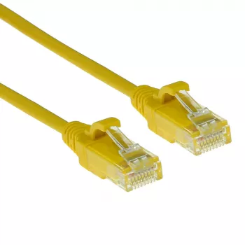 ACT Gelb 10 Meter LSZH U/UTP CAT6 Rechenzentrum Slimline Patchkabel rastnasenfrei mit RJ45-Steckern