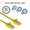 ACT Gelb 10 Meter LSZH U/UTP CAT6 Rechenzentrum Slimline Patchkabel rastnasenfrei mit RJ45-Steckern