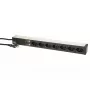 Bachmann 333.0382 19-Zoll-Steckdosenleiste, 7x T23 (CH), Überspannungsschutz, 3 m, Schwarz