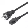 Manhattan Netzkabel, Euro-Stecker 2-polig (CEE 7/4 Schuko) auf C13 Buchse (Kaltgerätestecker), 3 m, 10 A, Schwarz, lebenslange Garantie