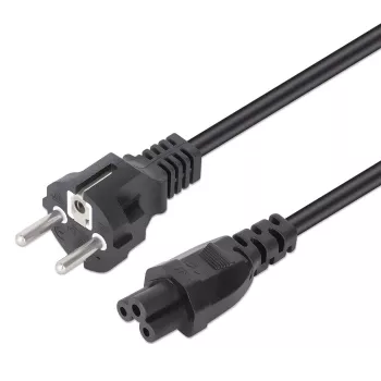 Manhattan Netzkabel, Euro 2-polig (CEE 7/4 Schuko) Stecker auf C5 Buchse (Kleeblatt/dreieckig), 1m, 2,5A, Blei, lebenslange Garantie