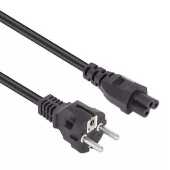 Manhattan Netzkabel, Euro 2-polig (CEE 7/4 Schuko) Stecker auf C5 Buchse (Kleeblatt/dreieckig), 1m, 2,5A, Blei, lebenslange Garantie