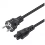Manhattan 356602 Netzkabel, CEE 7/7 Schutzkontakt-Stecker auf C5 (Kleeblatt), 3 m
