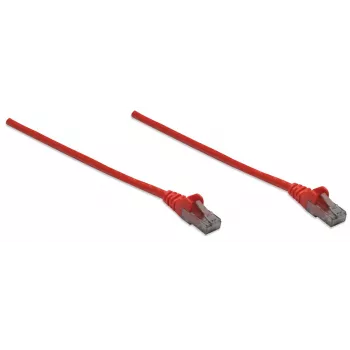 Intellinet Netzwerk-Patchkabel, Cat6, 10 m, Rot, CCA, U/UTP, PVC, RJ45, vergoldete Kontakte, rastnasenschutz, angespritzter Knickschutz, Lebenslange Garantie