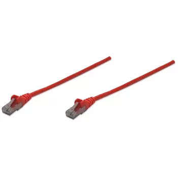 Intellinet Netzwerk-Patchkabel, Cat6, 10 m, Rot, CCA, U/UTP, PVC, RJ45, vergoldete Kontakte, rastnasenschutz, angespritzter Knickschutz, Lebenslange Garantie