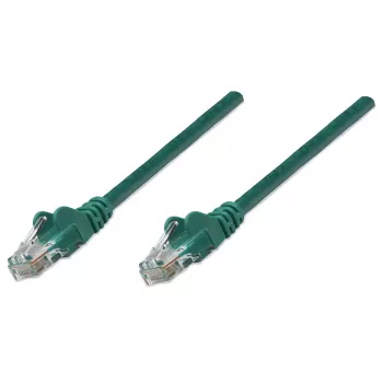 Intellinet Netzwerk-Patchkabel, Cat5e, 15 m, Grün, CCA, U/UTP, PVC, RJ45, vergoldete Kontakte, rastnasenschutz, Knickschutztülle, Lebenslange Garantie