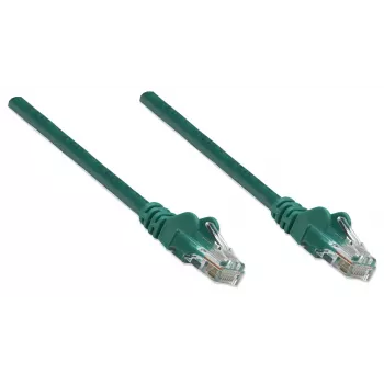 Intellinet Netzwerk-Patchkabel, Cat5e, 15 m, Grün, CCA, U/UTP, PVC, RJ45, vergoldete Kontakte, rastnasenschutz, Knickschutztülle, Lebenslange Garantie
