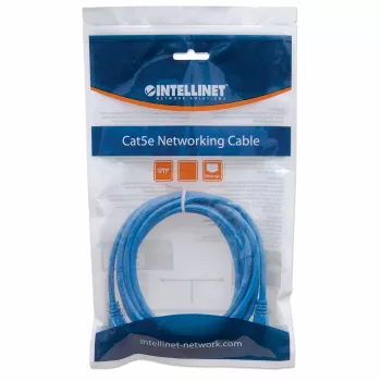 Intellinet Netzwerk-Patchkabel, Cat6, 7,5m, Blau, CCA, U/UTP, PVC, RJ45, vergoldete Kontakte, snagless, mit Zugentlastung, lebenslange Garantie