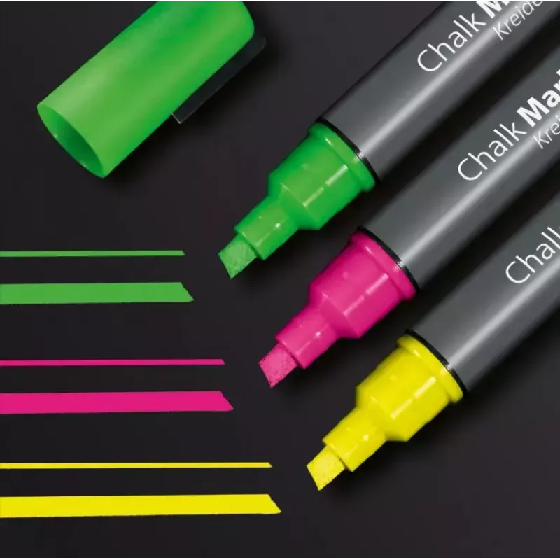 Sigel GL182 Kreidemarker-Set, Grün/Pink/Gelb/Schwarz