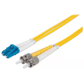 Intellinet Glasfaser-Patchkabel, OS2, LC/ST, 5 m, Gelb, Duplex, Singlemode, 9/125 µm, LSZH, Glasfaser, Lebenslange Garantie