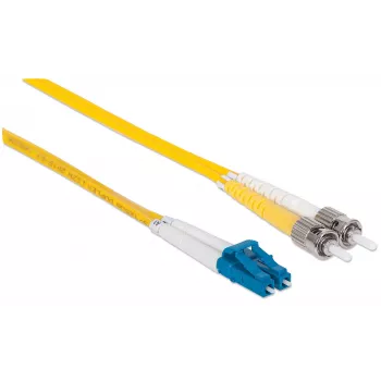 Intellinet Glasfaser-Patchkabel, OS2, LC/ST, 5 m, Gelb, Duplex, Singlemode, 9/125 µm, LSZH, Glasfaser, Lebenslange Garantie