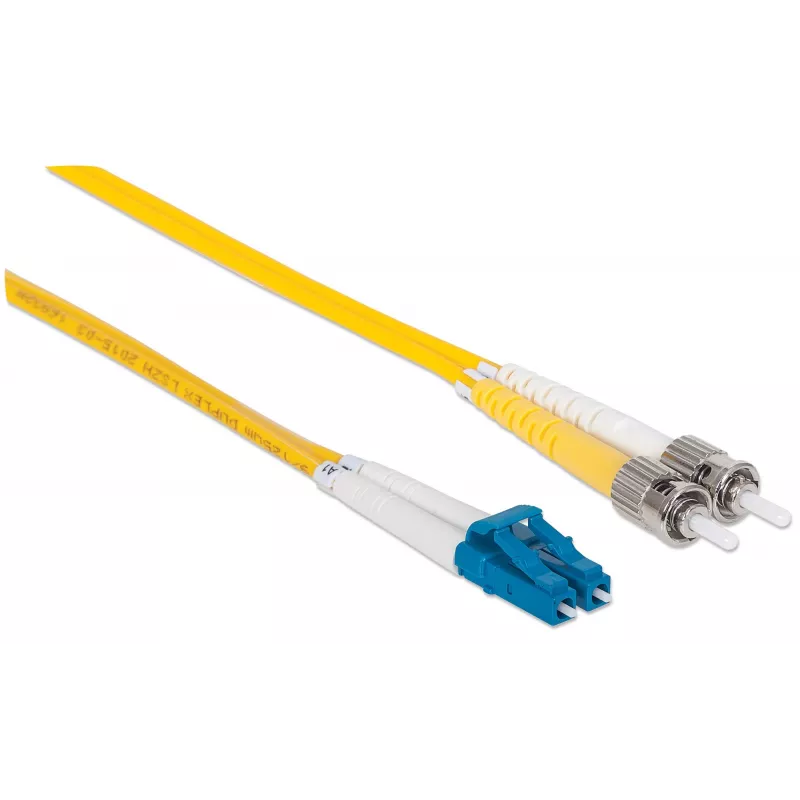 Intellinet Glasfaser-Patchkabel, OS2, LC/ST, 5 m, Gelb, Duplex, Singlemode, 9/125 µm, LSZH, Glasfaser, Lebenslange Garantie