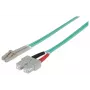 Intellinet Glasfaser-Patchkabel, OM4, LC/SC, 20 m, Violett, Duplex, Multimode, 50/125 µm, LSZH, Glasfaser, Lebenslange Garantie
