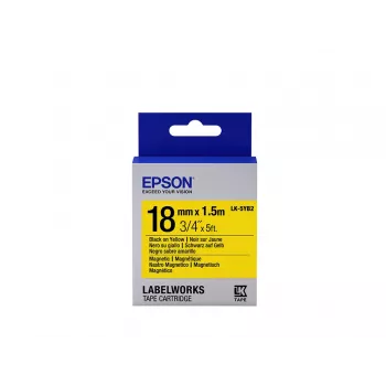 Epson Labelkassette Magnetisch LK-5YB2 Schwarz/Gelb 18 mm (1,5 m)