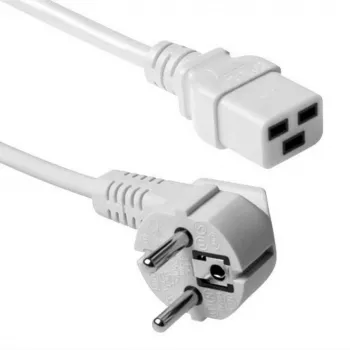 ACT Netzkabel CEE 7/7 Stecker (gewinkelt) – C19 weiß 1,2 m
