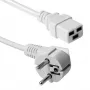 ACT Netzkabel CEE 7/7 Stecker (gewinkelt) - C19 weiß 1,8 m