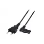 Netzkabel Eurostecker - C7 Buchse abgewinkelt links/rechts schwarz 1 m ACT AK5420