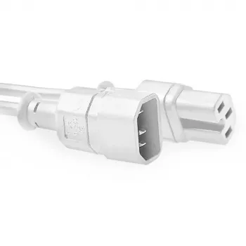 ACT Netzkabel C14 - C15 weiß 1,2 m, 1,2 m, C14-Kupplung, C15-Kupplung, 250 V, 10 A