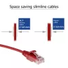 ACT Rot 0,15 m LSZH U/UTP CAT6 Datacenter-Slimline-Patchkabel mit RJ45-Steckern