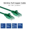 ACT Grün 0,15 m LSZH U/UTP CAT6 Datacenter-Slimline-Patchkabel mit rastnasenschutzlosen RJ45-Steckern