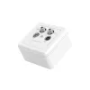 Hama 00205354 Antennensteckdose 2x SAT + TV + Radio Weiß