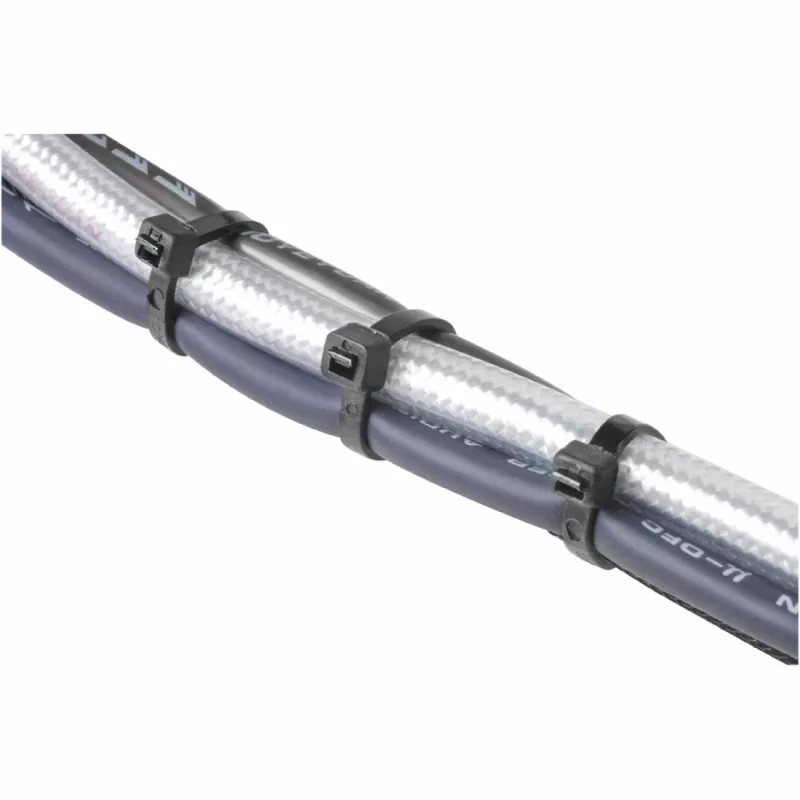 Hama 00221002 Kabelbinder-Set, 2,5x100/150/200 mm, schwarz, 150 Stk.