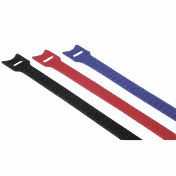 Hama 00221005 Kabelbinder Klett-Kabelbinder Nylon Schwarz, Blau 12 Stück