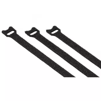 Hama 00221009 Klett-Kabelbinder Wiederverschließbarer Kabelbinder Nylon Schwarz 20 Stk.