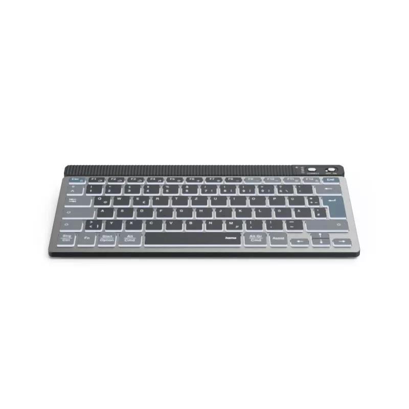 Hama WK-700 Multi-Device-Tastatur, kabellos, beleuchtet, kompakt, QWERTZ, Schwarz