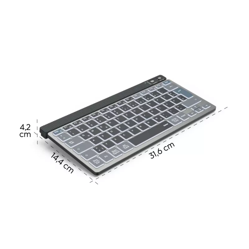 Hama WK-700 Multi-Device-Tastatur, kabellos, beleuchtet, kompakt, QWERTZ, Schwarz