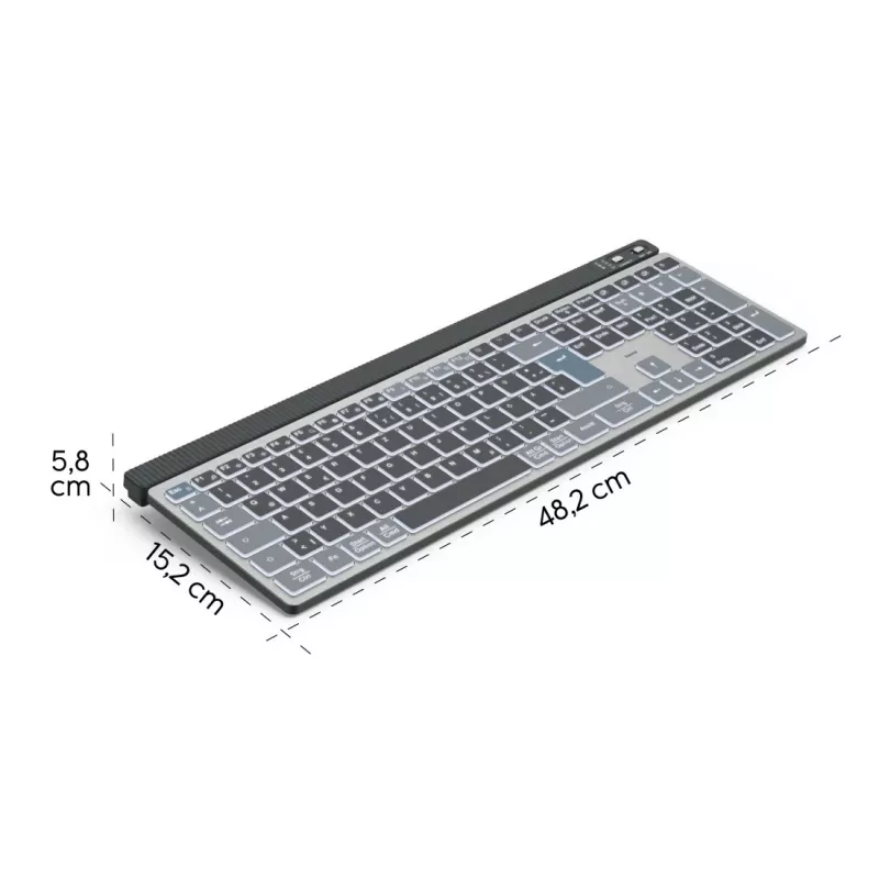 Hama WK-750 Multi-Device-Tastatur, kabellos, beleuchtet, QWERTZ Deutsch, Schwarz