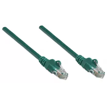 Intellinet Netzwerk-Patchkabel, Cat5e, 7,5 m, Grün, CCA, U/UTP, PVC, RJ45, vergoldete Kontakte, rastnasenschutz, Knickschutztülle, lebenslange Garantie