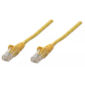 Intellinet Netzwerk-Patchkabel, Cat5e, 7,5 m, Gelb, CCA, U/UTP, PVC, RJ45, vergoldete Kontakte, rastnasenfrei, angespritzter Knickschutz, lebenslange Garantie