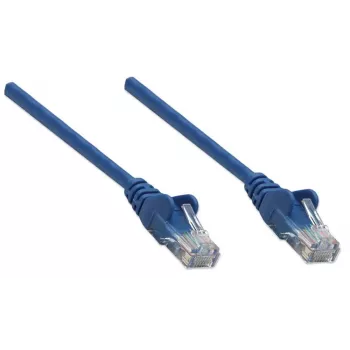 Intellinet Netzwerk-Patchkabel, Cat6, 2 m, Blau, CCA, U/UTP, PVC, RJ45, vergoldete Kontakte, rastnasenschutz, Knickschutz, lebenslange Garantie