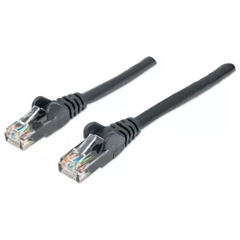 Intellinet Netzwerk-Patchkabel, Cat6, 1,5 m, Schwarz, CCA, U/UTP, PVC, RJ45, vergoldete Kontakte, rastnasenfrei, Zugentlastung, lebenslange Garantie