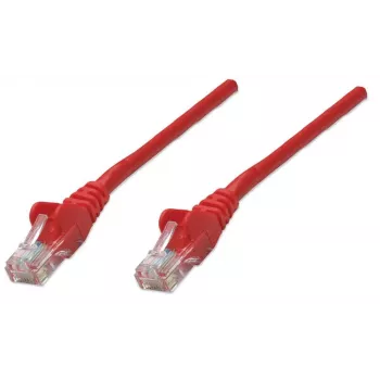 Intellinet Netzwerk-Patchkabel, Cat6, 0,5 m, Rot, CCA, U/UTP, PVC, RJ45, vergoldete Kontakte, rastnasenfrei, Knickschutz, lebenslange Garantie