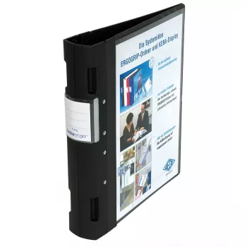 WEDO ERGOGRIP A4 Präsentationsringbuch, 56 mm, Schwarz, 4-Ring, 58 18001