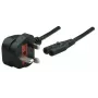 Manhattan Netzkabel, UK 3-Pin-Stecker auf C7 Buchse (8-Form), 1,8 m, 13 A, Schwarz, Kabel, Lebenslange Garantie