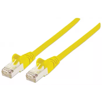 Intellinet Netzwerk-Patchkabel, Cat6, 7,5 m, Gelb, Kupfer, S/FTP, LSOH / LSZH, PVC, RJ45, vergoldete Kontakte, rastnasenfreier Knickschutz, mit Tülle, lebenslange Garantie