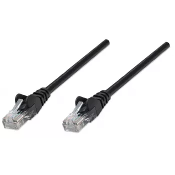 Intellinet Netzwerk-Patchkabel, Cat5e, 1,5 m, Schwarz, CCA, U/UTP, PVC, RJ45, vergoldete Kontakte, rastnasenschutz, Knickschutz, lebenslange Garantie