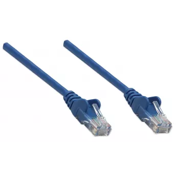 Intellinet Netzwerk-Patchkabel, Cat5e, 1,5 m, Blau, CCA, U/UTP, PVC, RJ45, vergoldete Kontakte, Snagless, mit Knickschutz, lebenslange Garantie