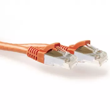 ACT Orange 10,00 Meter SFTP CAT6A Patchkabel, rastnasengeschützt, mit RJ45-Steckern