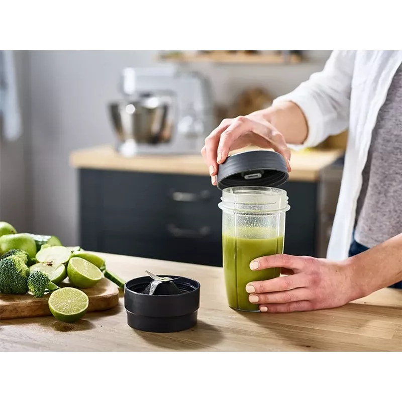 Kenwood KAH740PL Smoothie 2GO Mixeraufsatz, 2 x 0,6 L, Grau
