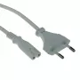 Netzkabel Euro-Stecker - C7-Kupplung Weiß 3m ACT Powercord AK5241
