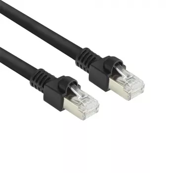 ACT Schwarz 0,5 Meter S/FTP CAT7 PUR flex Patchkabel rastnasenfrei mit RJ45-Steckern (CAT6A-konform)
