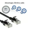ACT Schwarz 10 Meter LSZH U/FTP CAT6A Datacenter Slimline Patchkabel mit rastfreien RJ45-Steckern