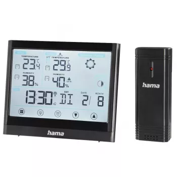 Hama Full Touch Wetterstation, Schwarz