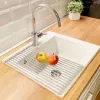 Westmark Home Abtropfgestell, Tischmodell, rechteckig, Edelstahl/Silikon, Grau